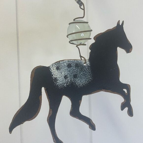 Metal Horse Wall Hanging Home Decor Black Hook Included 9" Long Gift - Picture 3 of 5